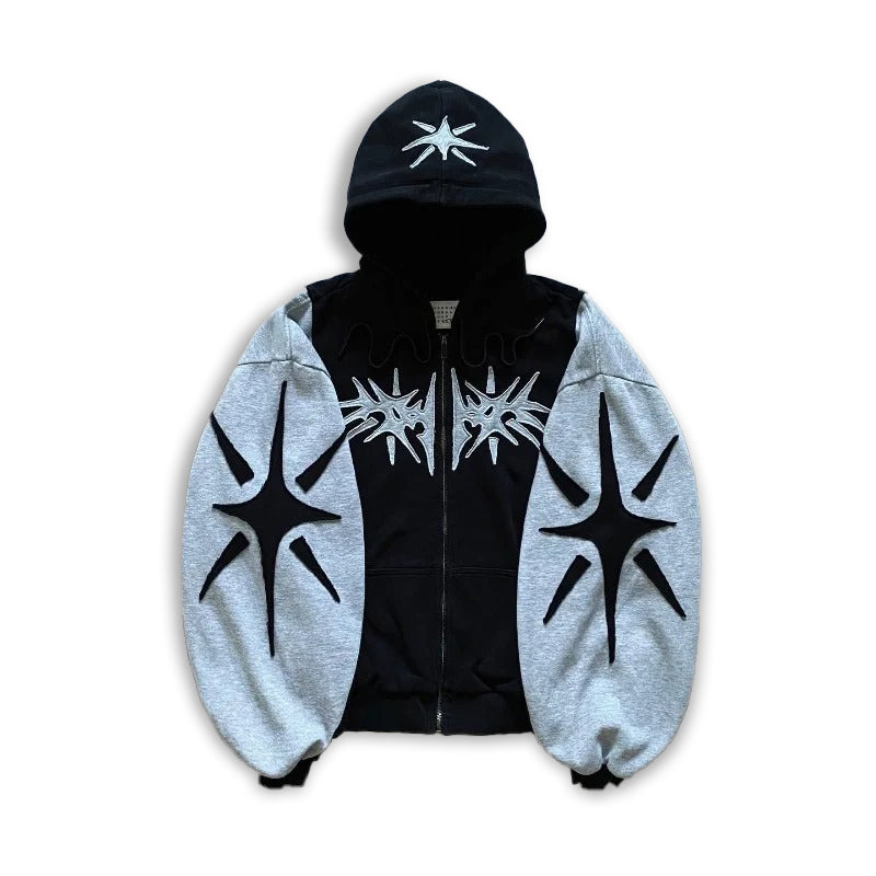 Karanlık Yıldız fermuarlı Hoodie